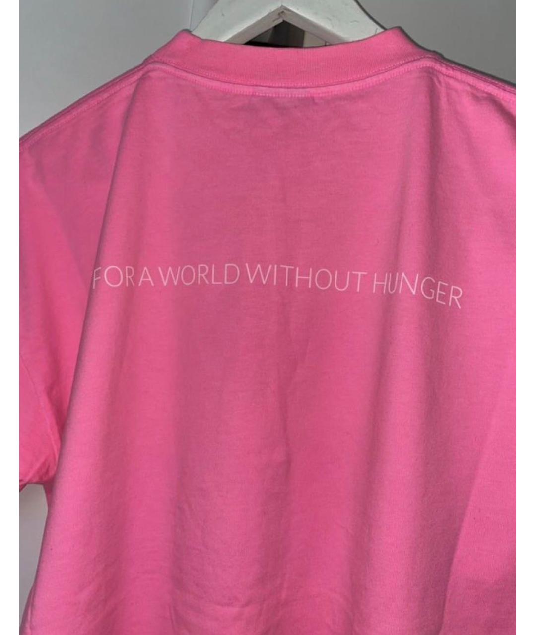 BALENCIAGA Розовая хлопковая футболка, фото 7