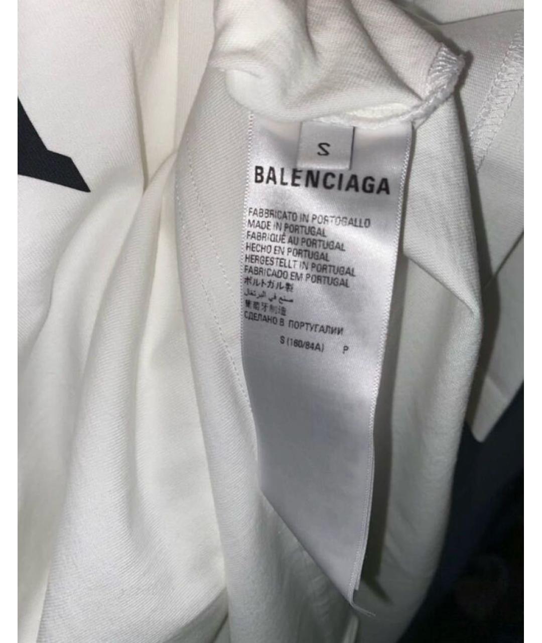 BALENCIAGA Белая хлопковая футболка, фото 7