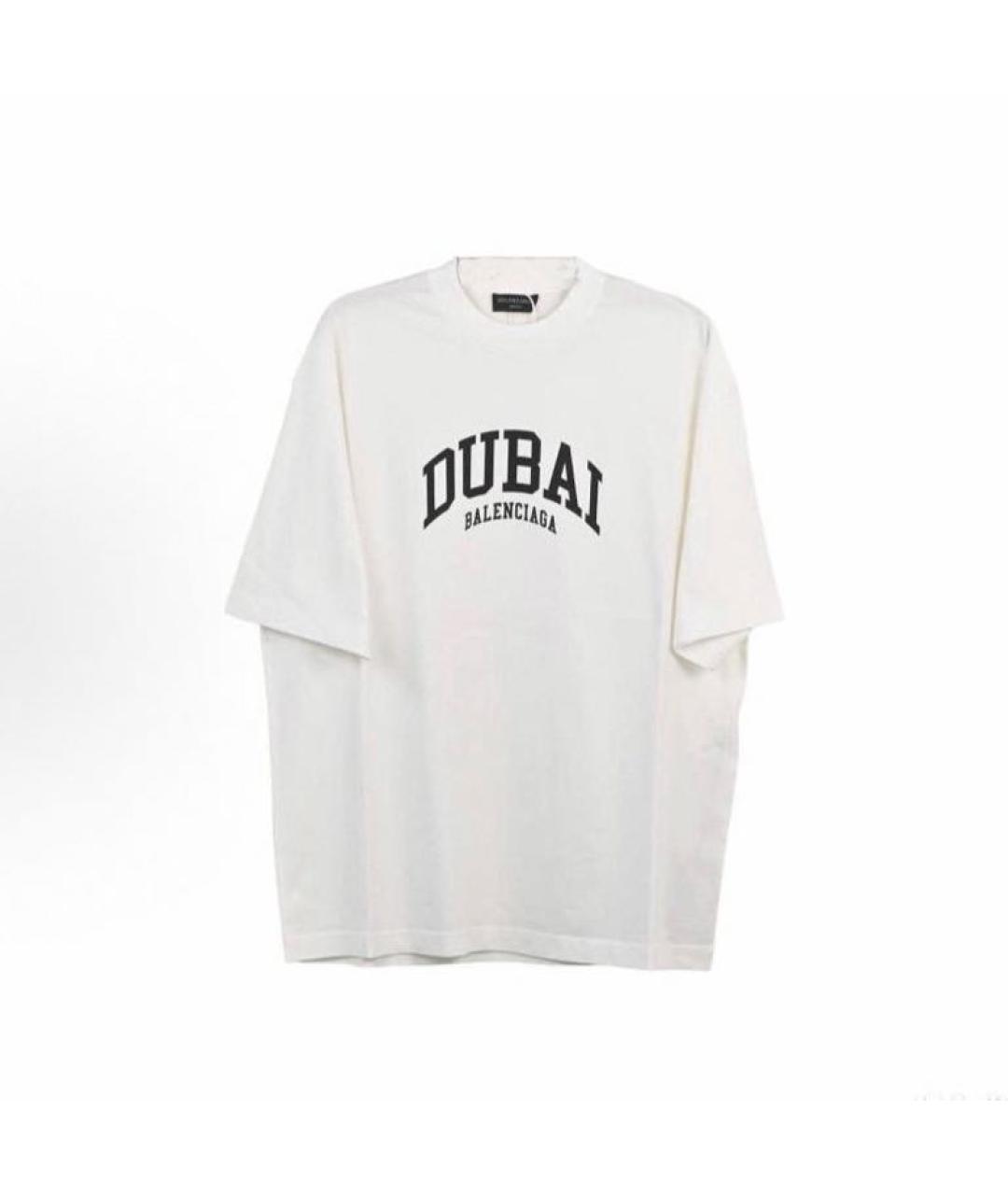 BALENCIAGA Белая хлопковая футболка, фото 8