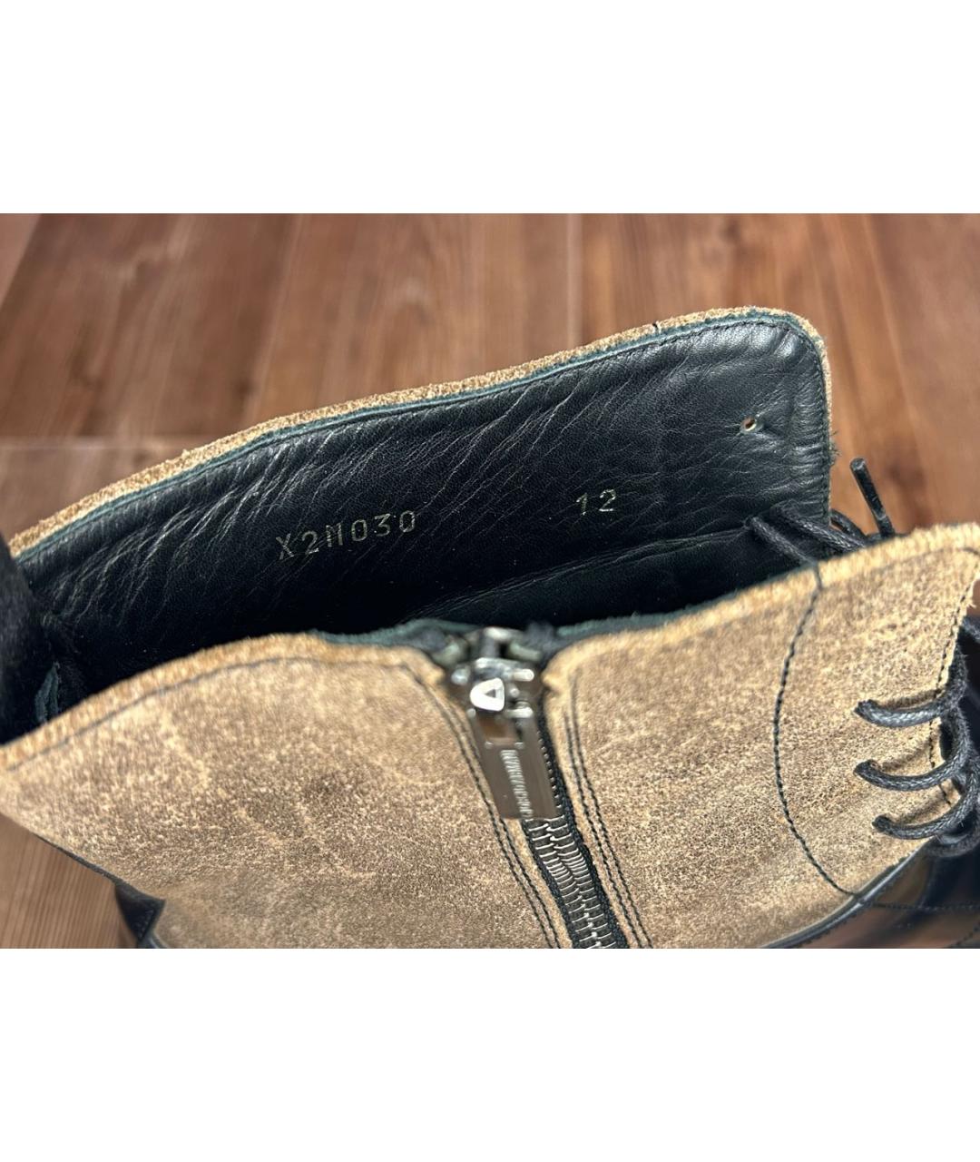 GIORGIO ARMANI Черные высокие ботинки из лакированной кожи, фото 7