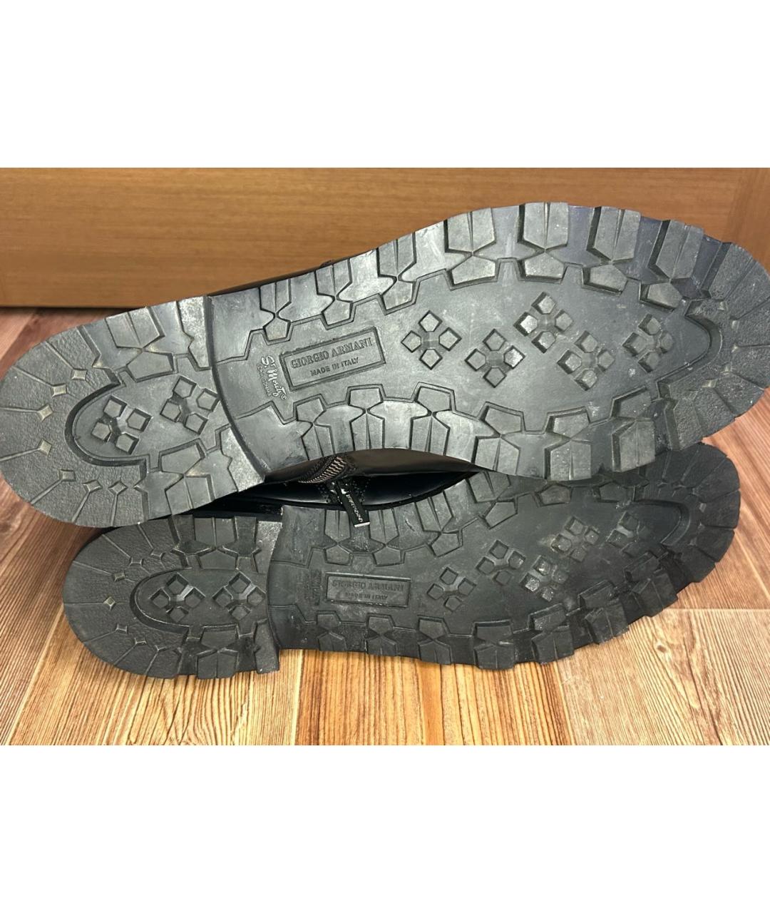 GIORGIO ARMANI Черные высокие ботинки из лакированной кожи, фото 6