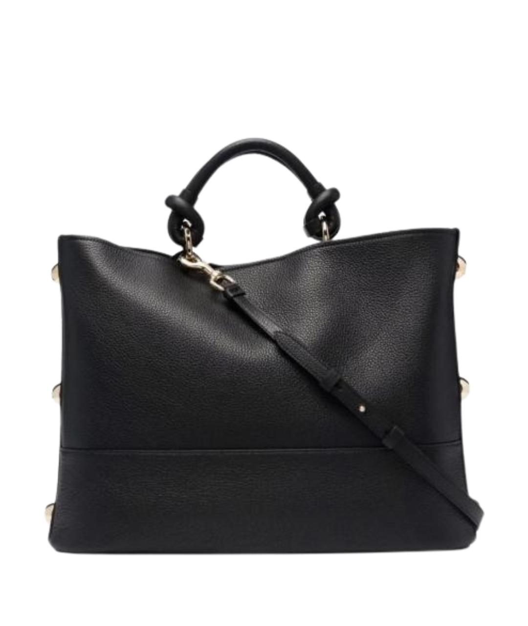 FERRAGAMO Черная кожаная сумка с короткими ручками, фото 1