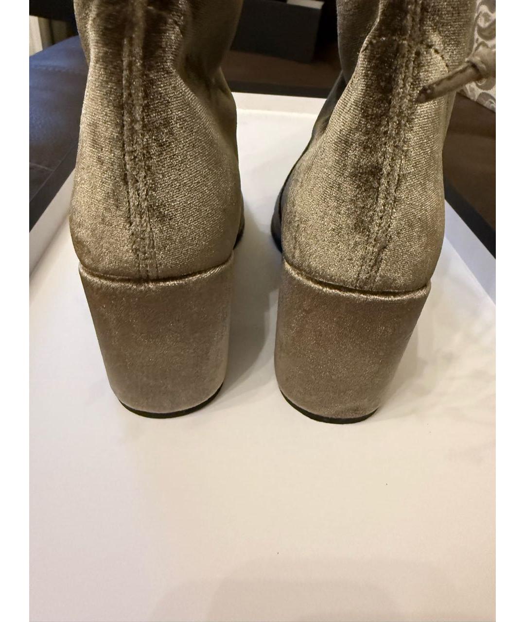 STUART WEITZMAN Серые бархатные ботфорты, фото 3