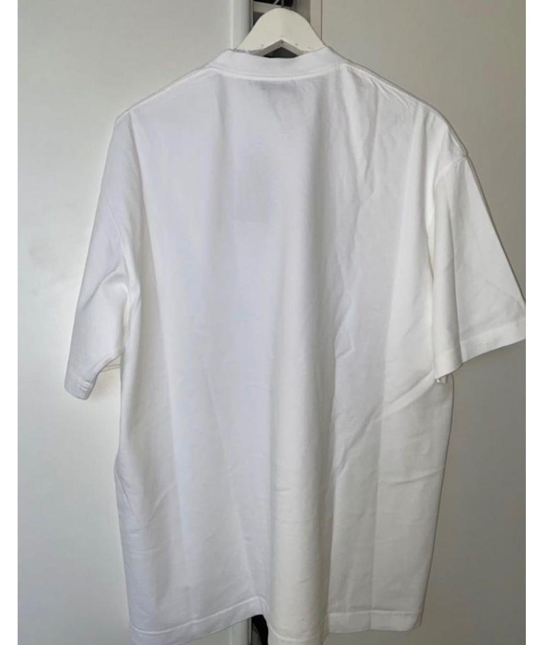BALENCIAGA Белая хлопковая футболка, фото 4