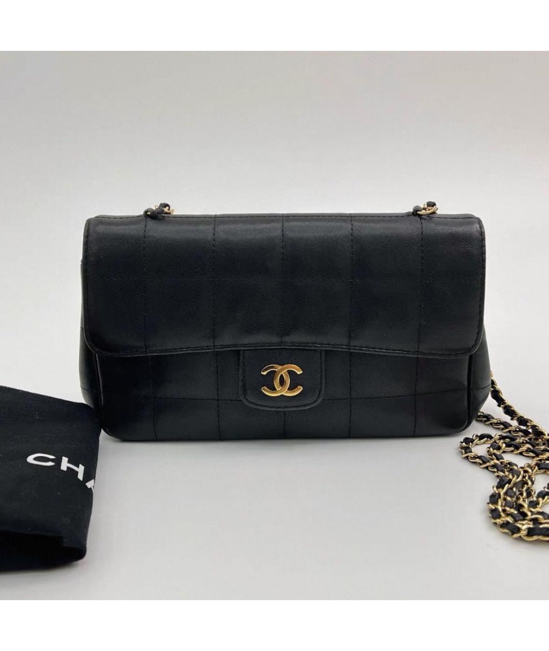 CHANEL Черная кожаная сумка через плечо, фото 7