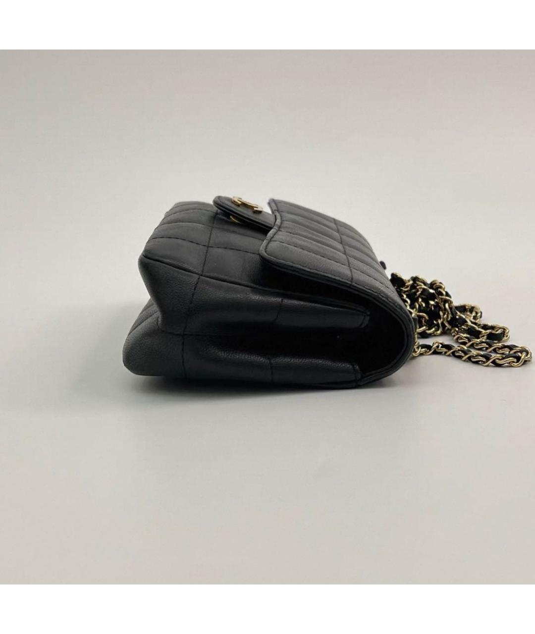 CHANEL Черная кожаная сумка через плечо, фото 5