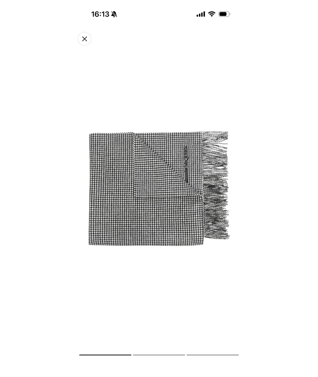 ALEXANDER MCQUEEN Серый шерстяной шарф, фото 4