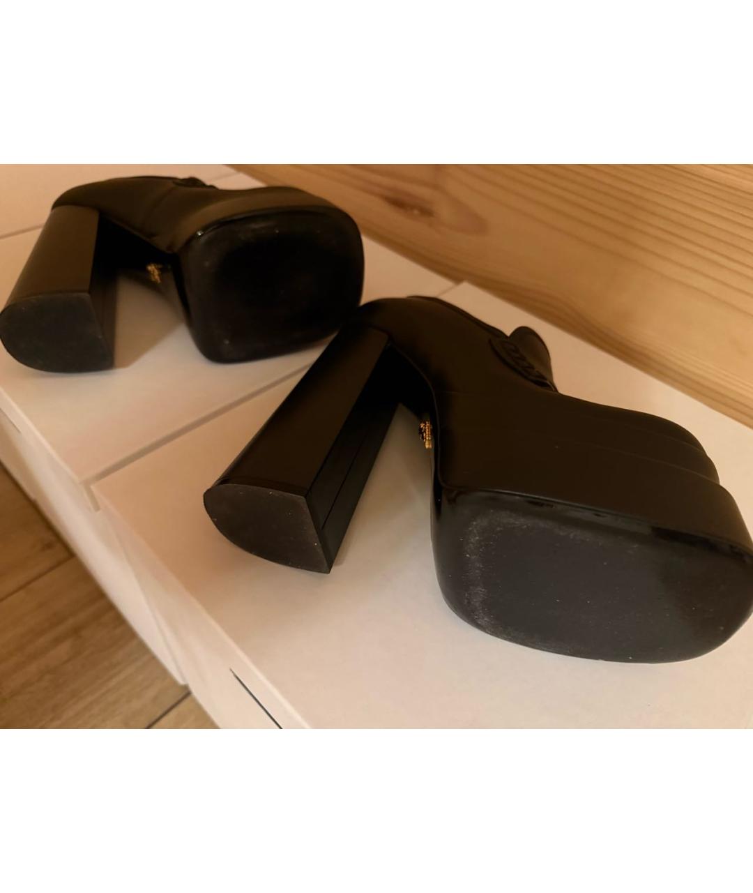VERSACE Черные кожаные туфли, фото 4