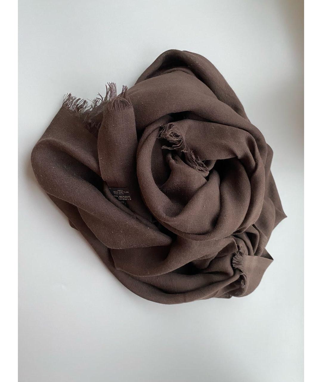 ETRO Коричневый шелковый шарф, фото 3