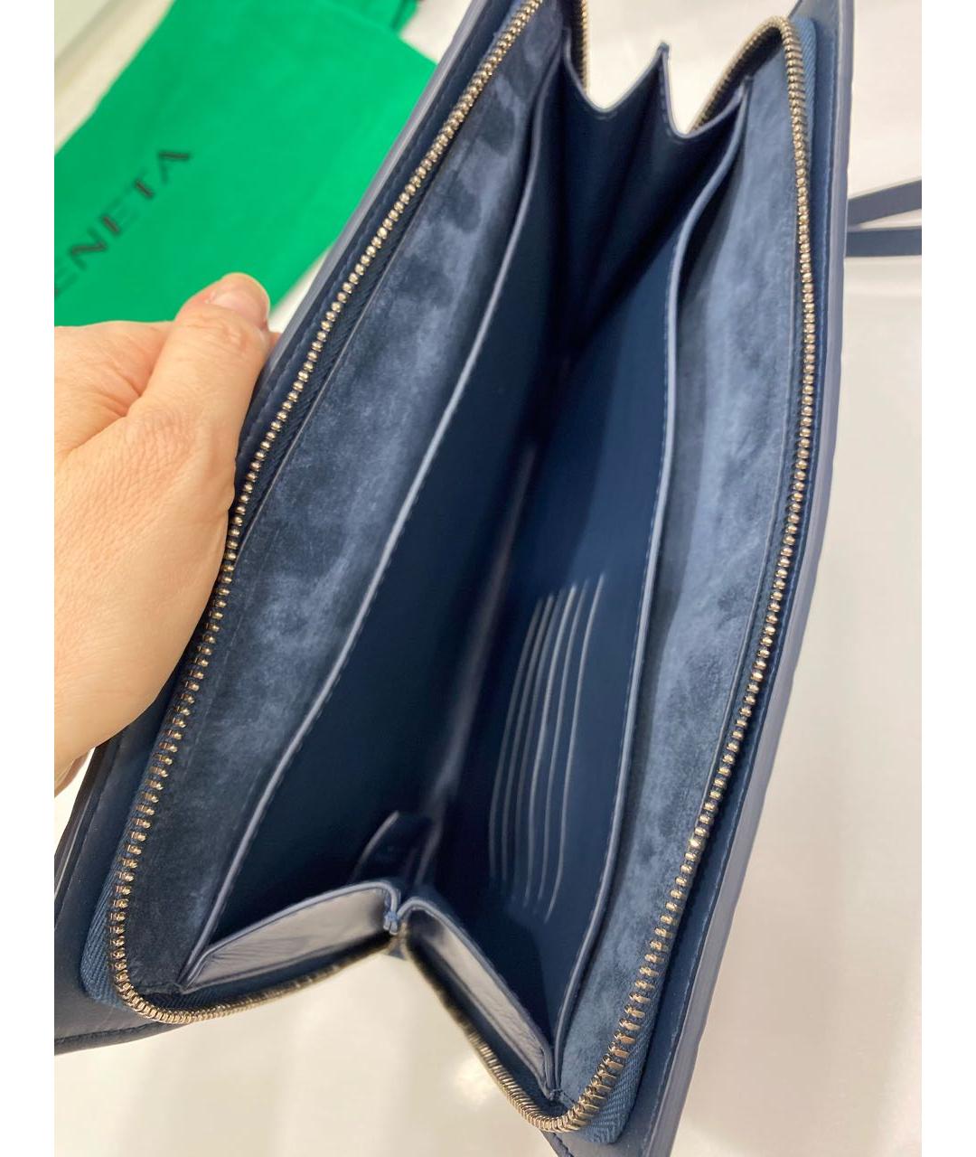 BOTTEGA VENETA Темно-синяя кожаная папка для документов, фото 4