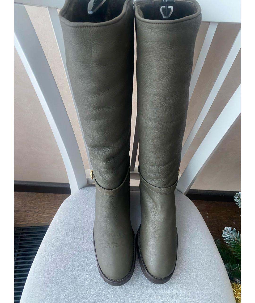 LORO PIANA Хаки нубуковые сапоги, фото 4