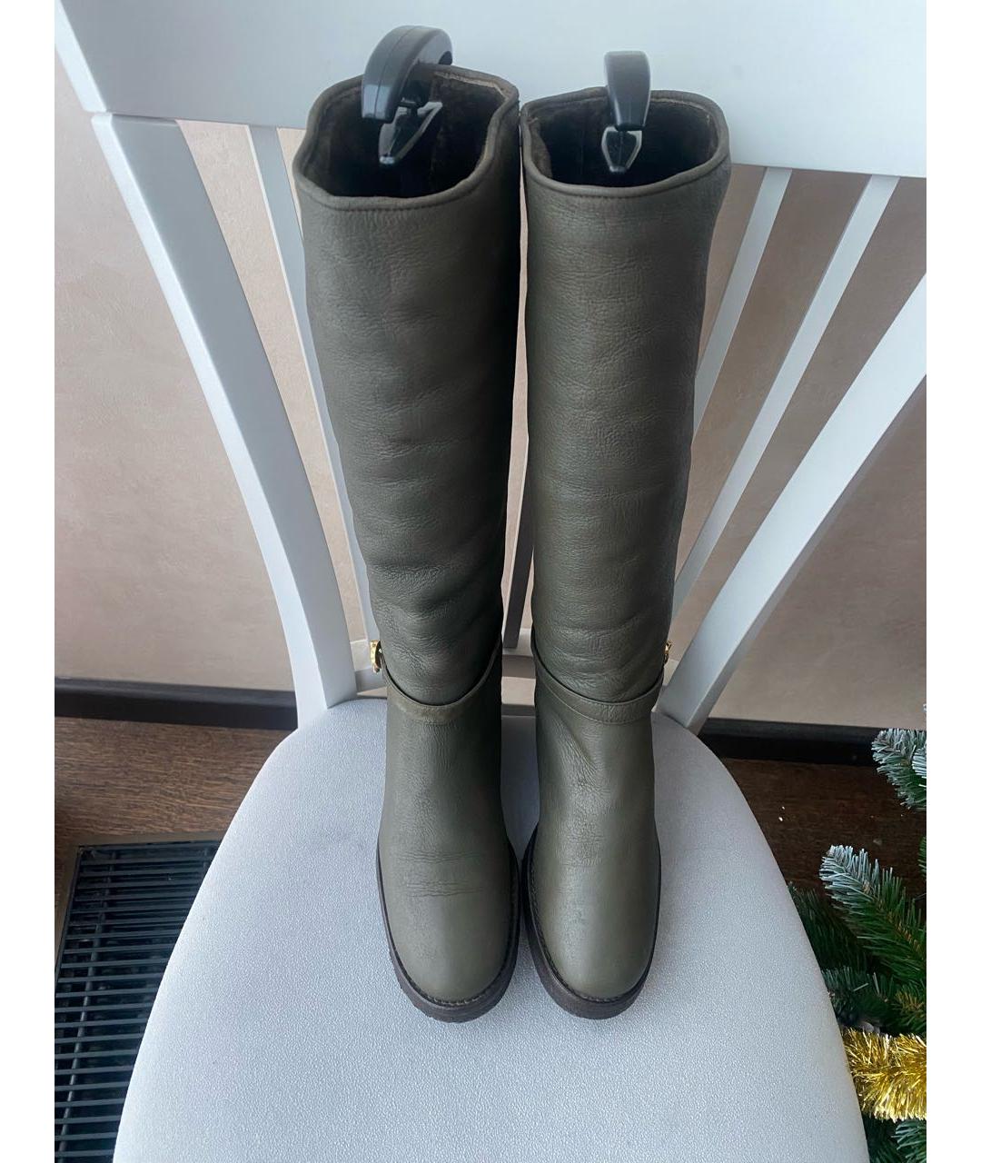 LORO PIANA Хаки нубуковые сапоги, фото 3