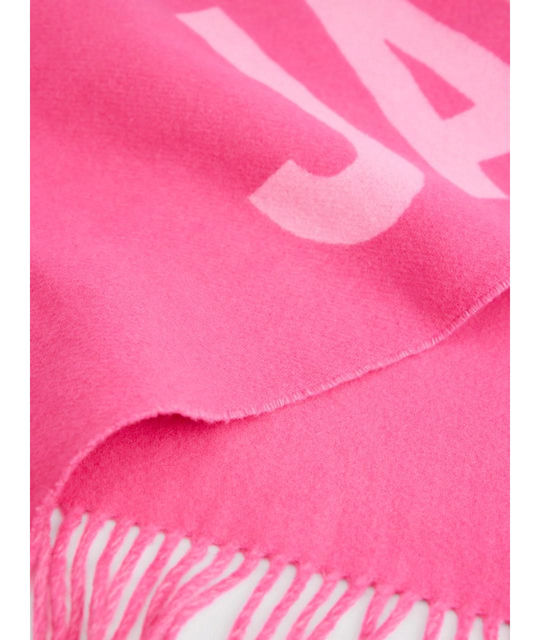 JACQUEMUS Розовый шерстяной шарф, фото 6