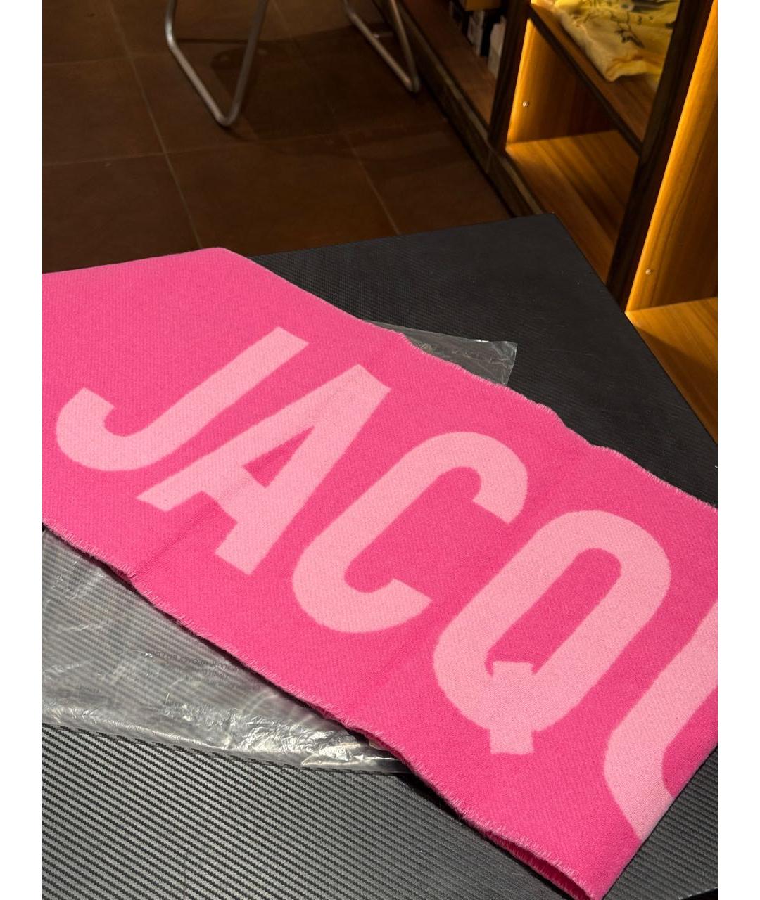 JACQUEMUS Розовый шерстяной шарф, фото 2