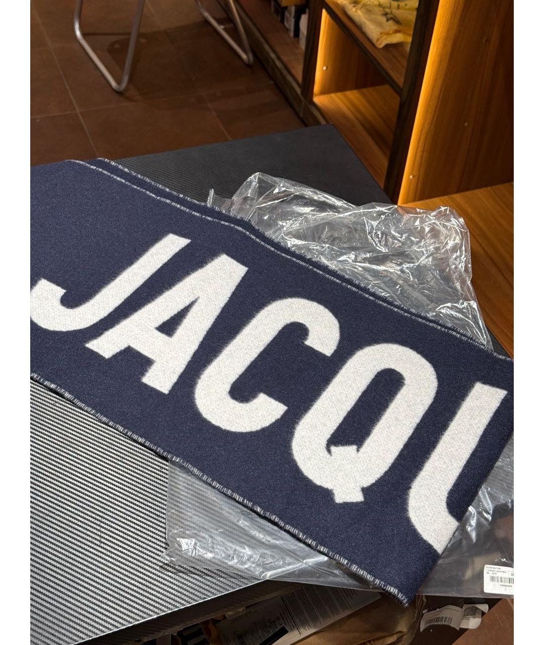 JACQUEMUS Темно-синий шерстяной шарф, фото 2
