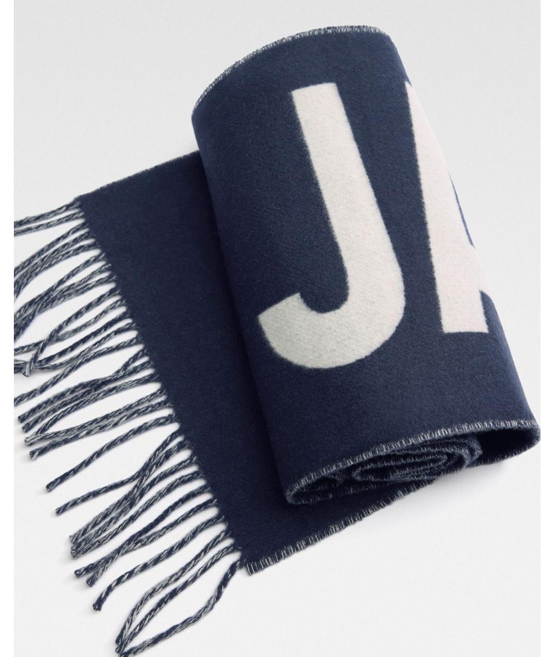 JACQUEMUS Темно-синий шерстяной шарф, фото 6