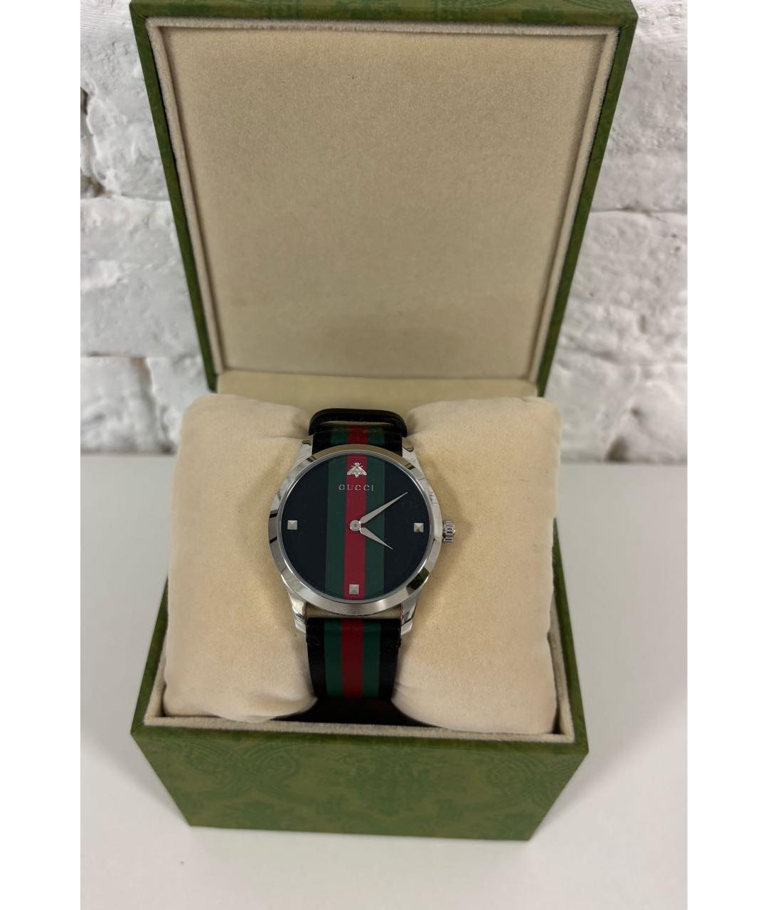 GUCCI Черные стальные часы, фото 6