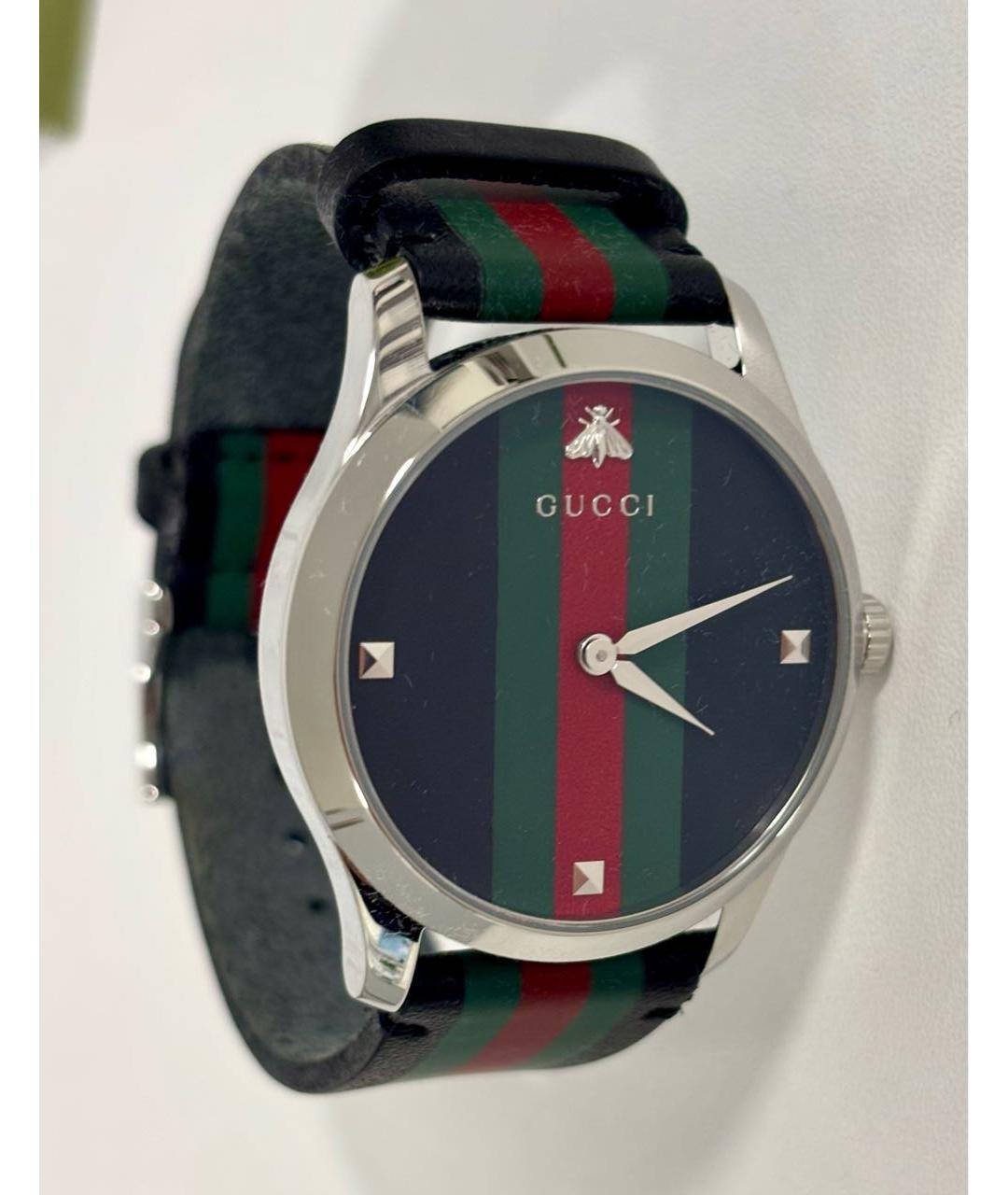 GUCCI Черные стальные часы, фото 7