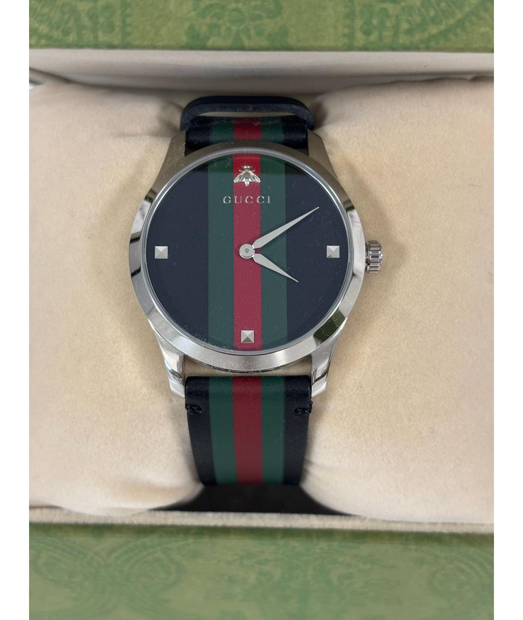 GUCCI Черные стальные часы, фото 5