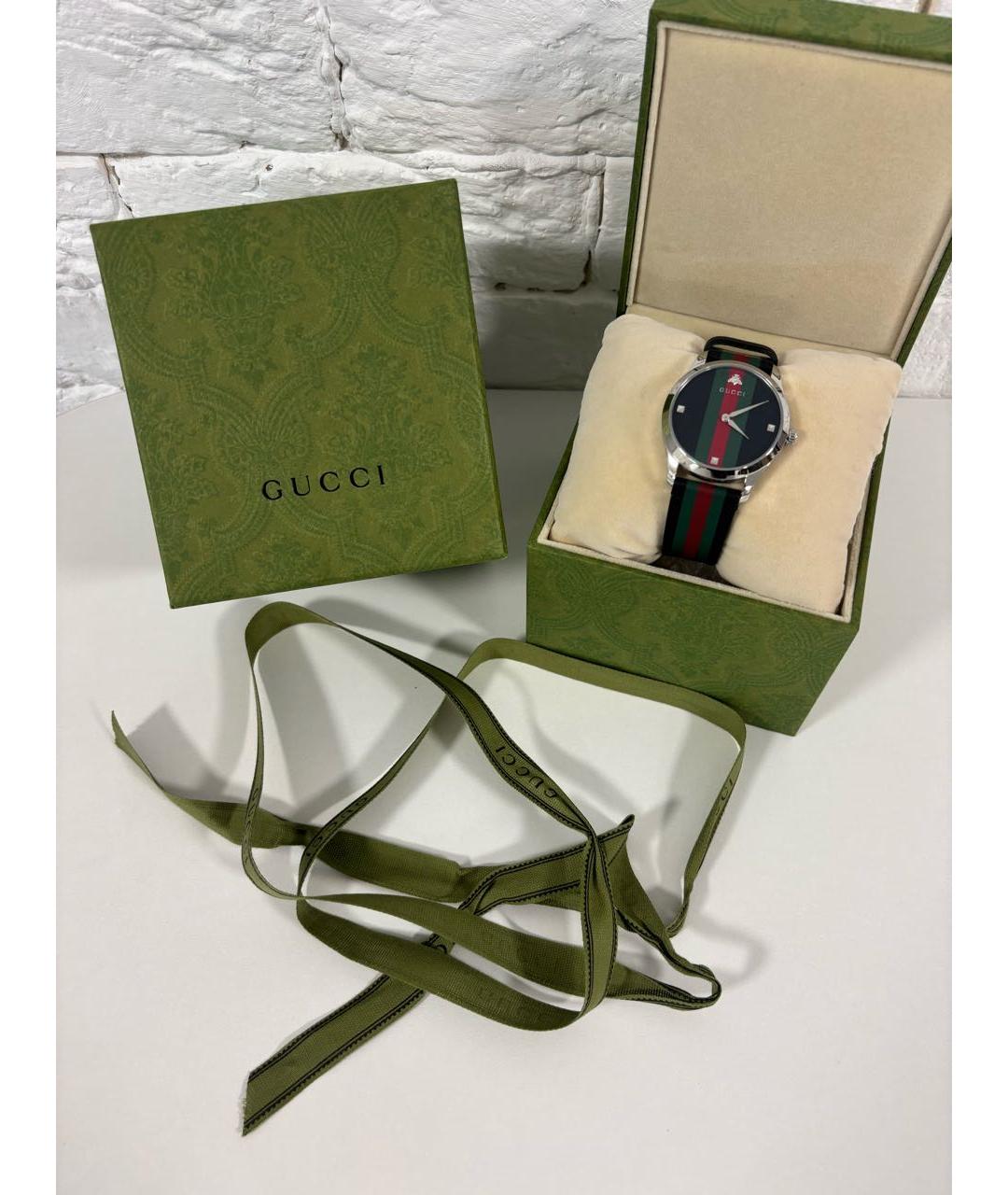 GUCCI Черные стальные часы, фото 4