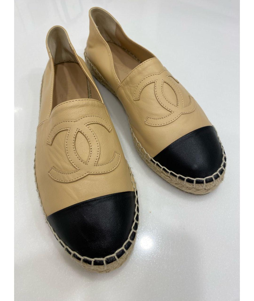 CHANEL Бежевые кожаные эспадрильи, фото 2