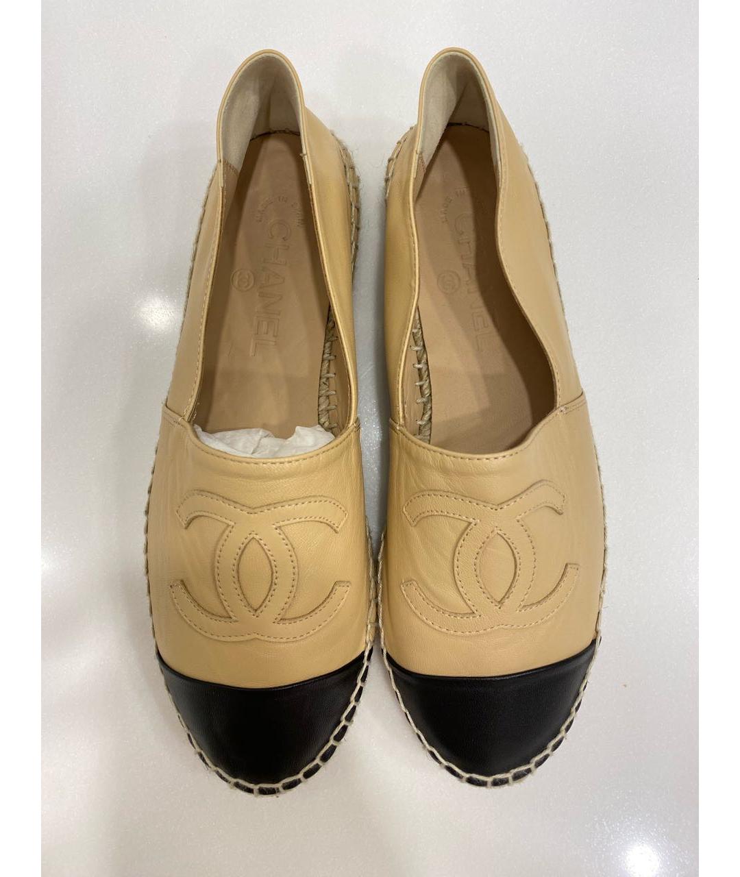 CHANEL Бежевые кожаные эспадрильи, фото 7