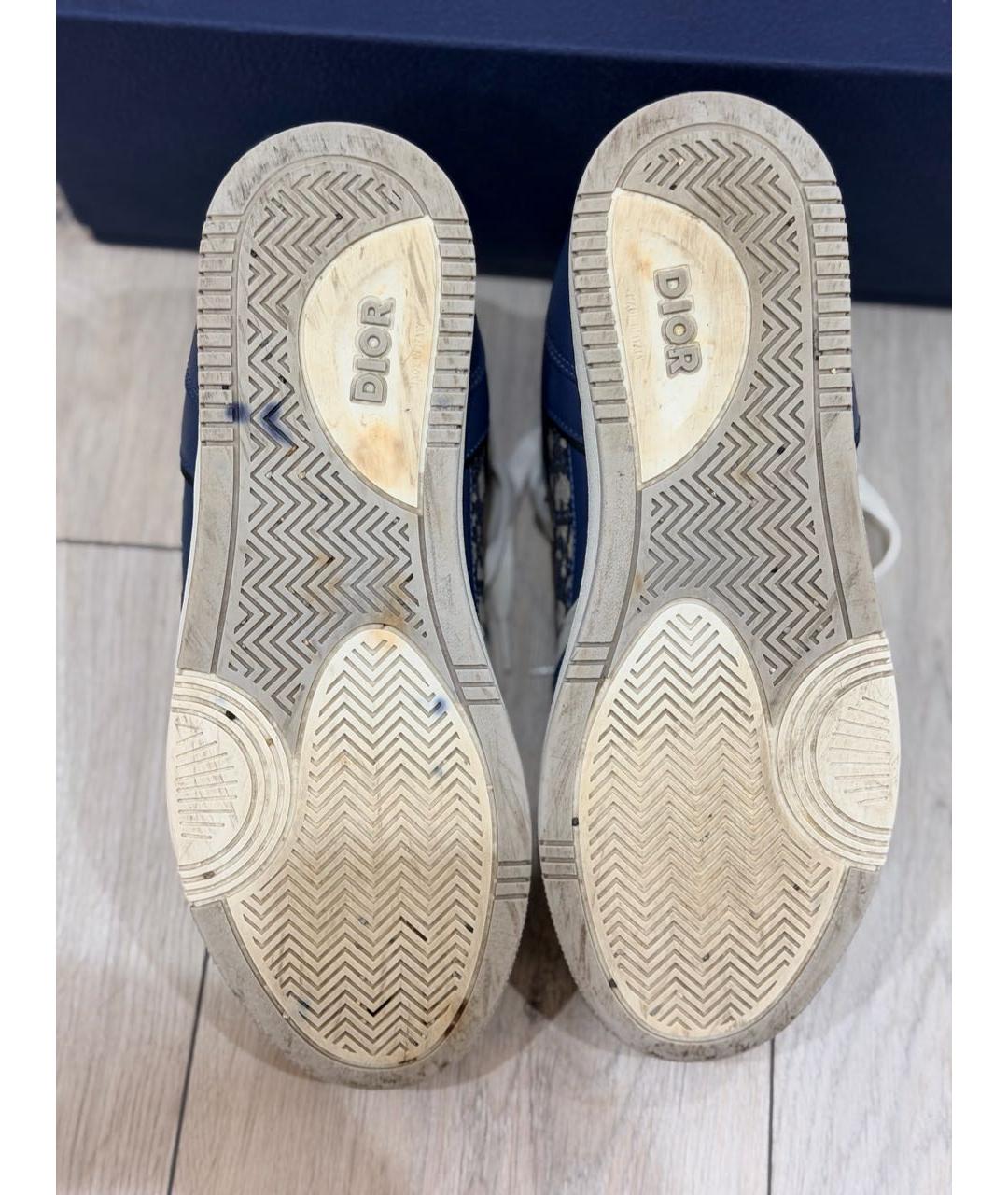 CHRISTIAN DIOR Синие кожаные высокие кроссовки / кеды, фото 5