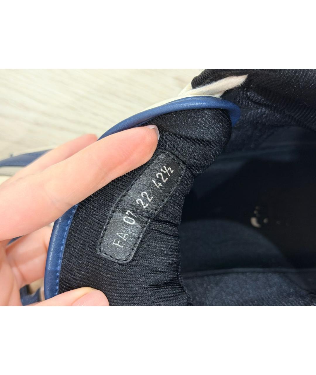 CHRISTIAN DIOR Синие кожаные высокие кроссовки / кеды, фото 6