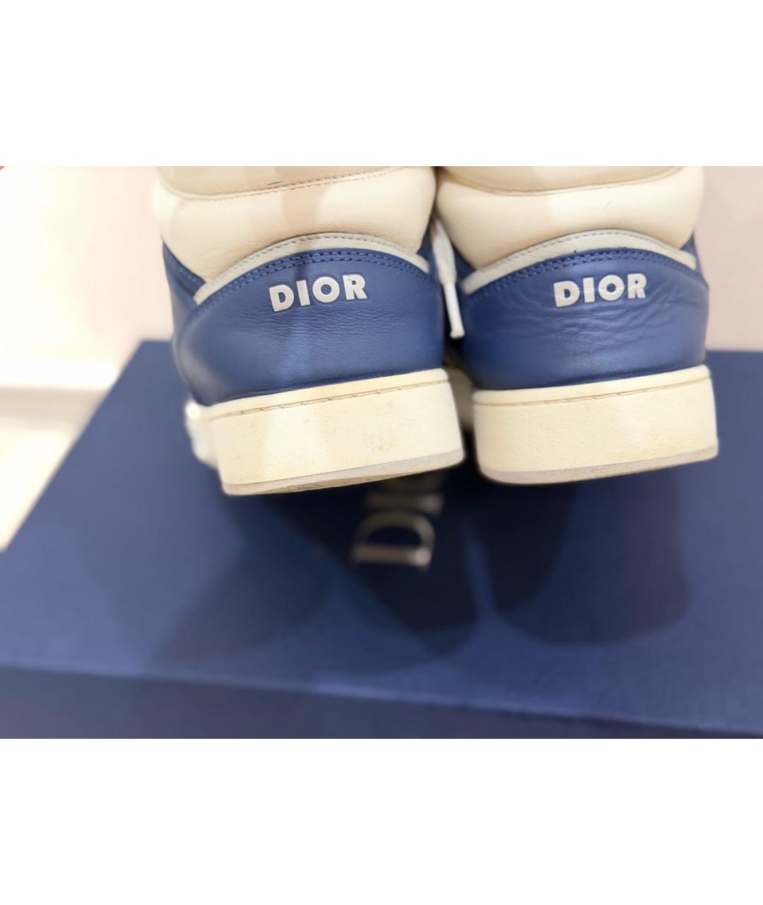 CHRISTIAN DIOR Синие кожаные высокие кроссовки / кеды, фото 7