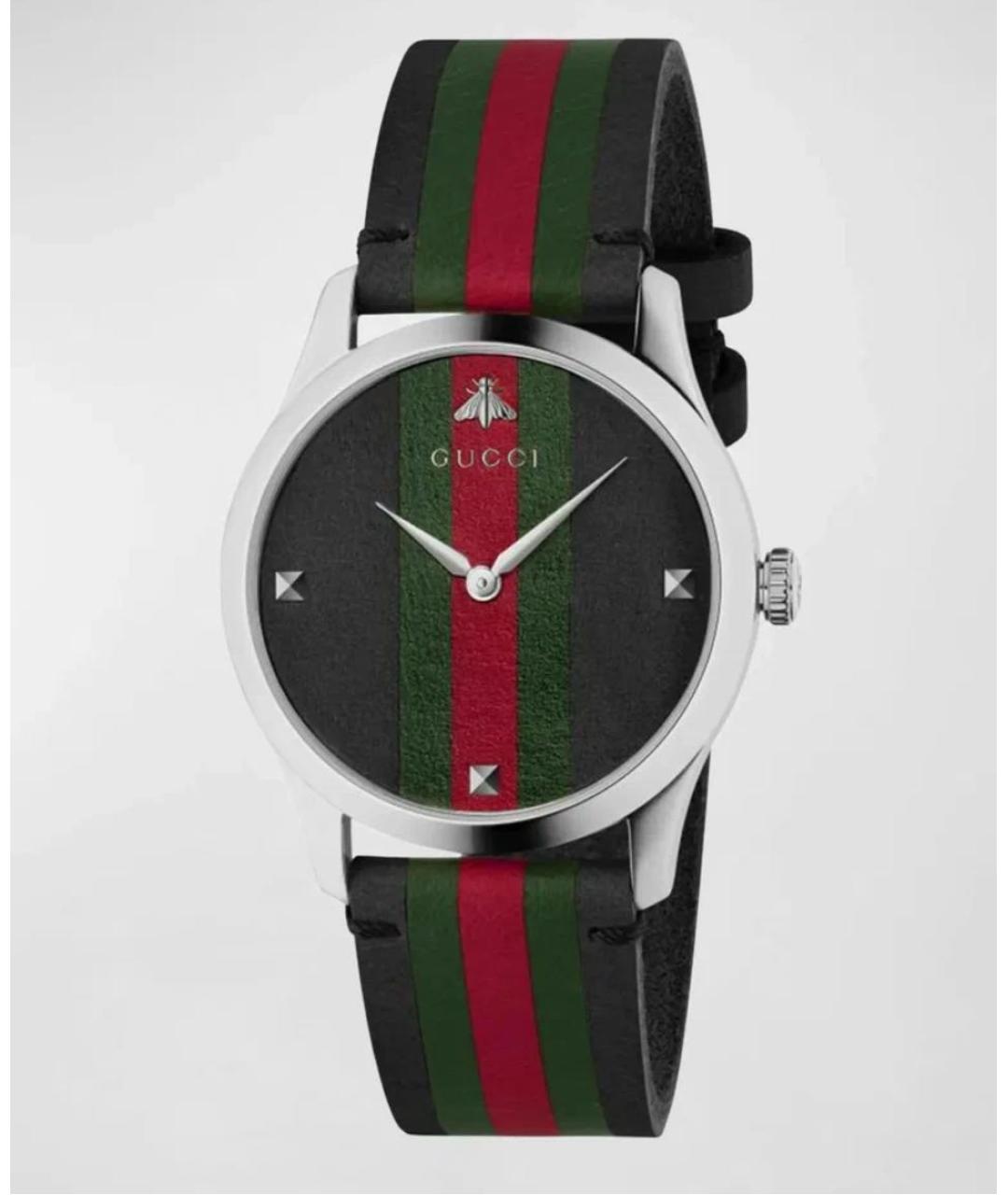 GUCCI Черные стальные часы, фото 9