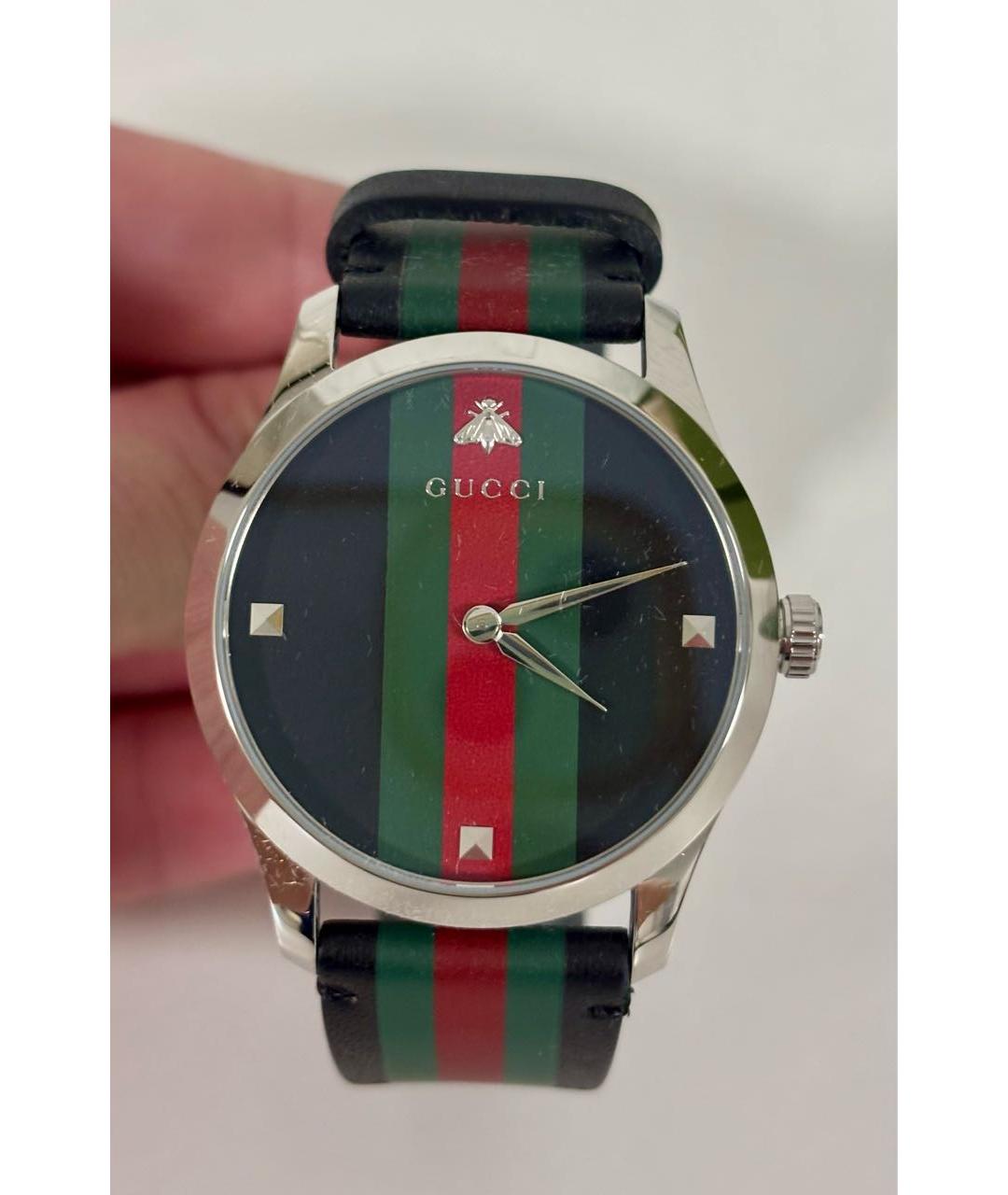 GUCCI Черные стальные часы, фото 5