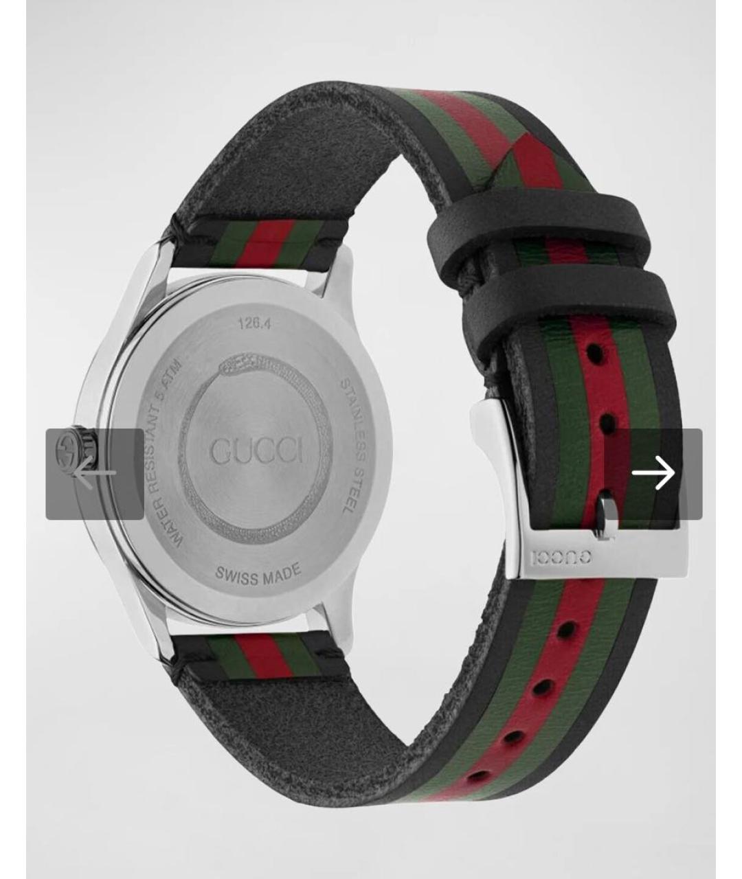 GUCCI Черные стальные часы, фото 2