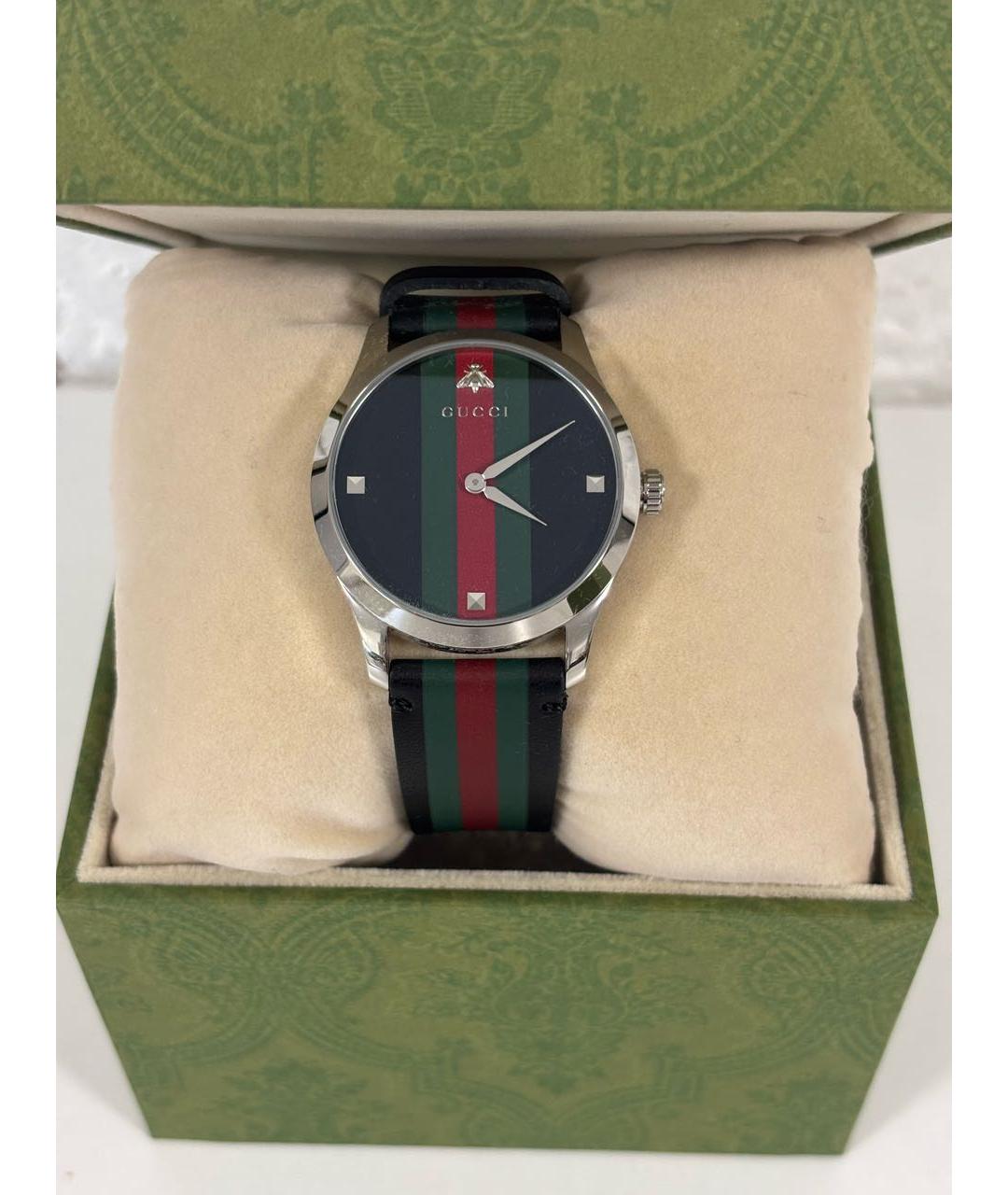 GUCCI Черные стальные часы, фото 7