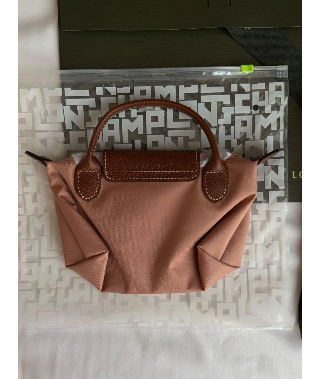 LONGCHAMP Розовая тканевая сумка с короткими ручками, фото 7