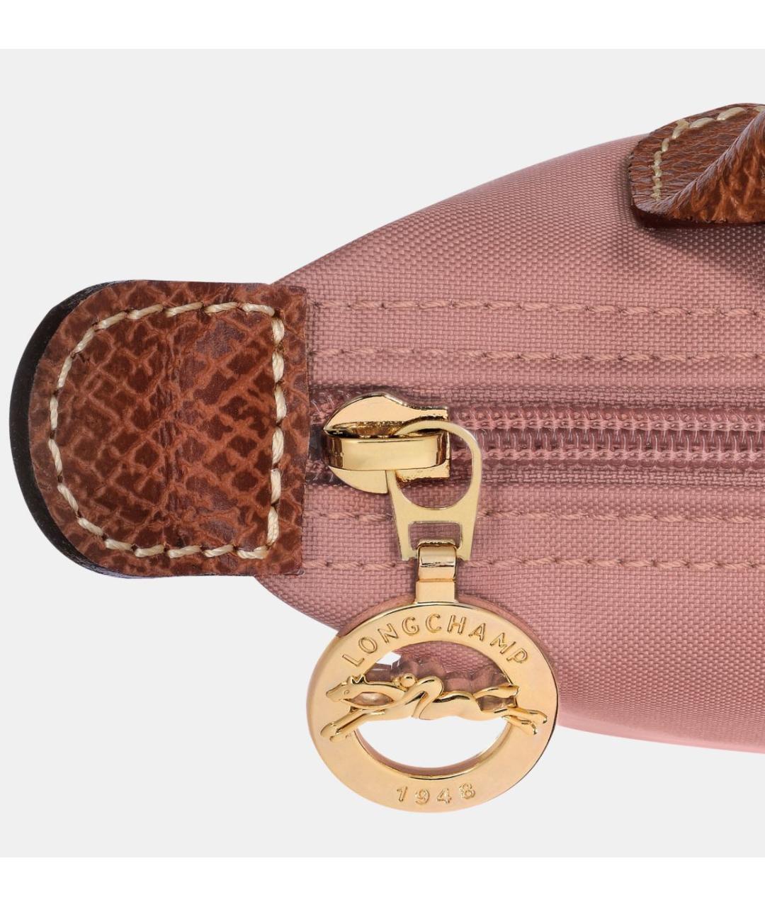 LONGCHAMP Розовая тканевая сумка с короткими ручками, фото 5