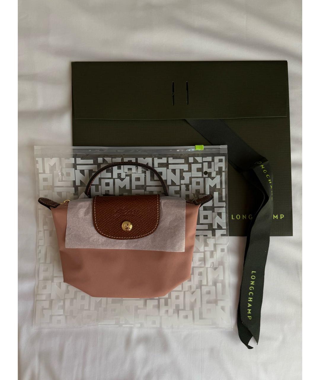 LONGCHAMP Розовая тканевая сумка с короткими ручками, фото 6