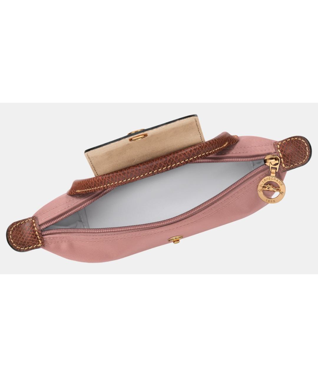 LONGCHAMP Розовая тканевая сумка с короткими ручками, фото 4