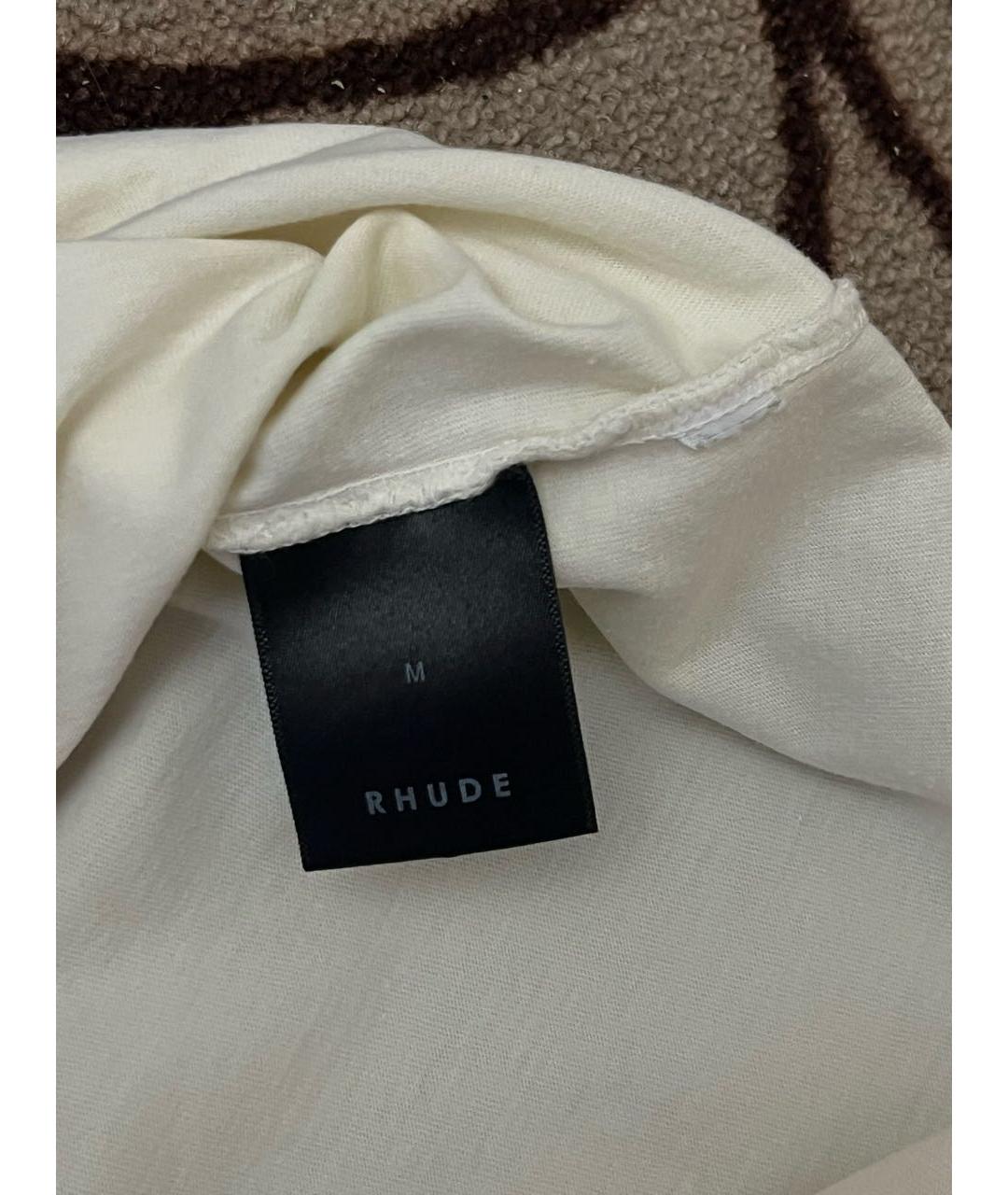RHUDE Бежевая хлопковая футболка, фото 3