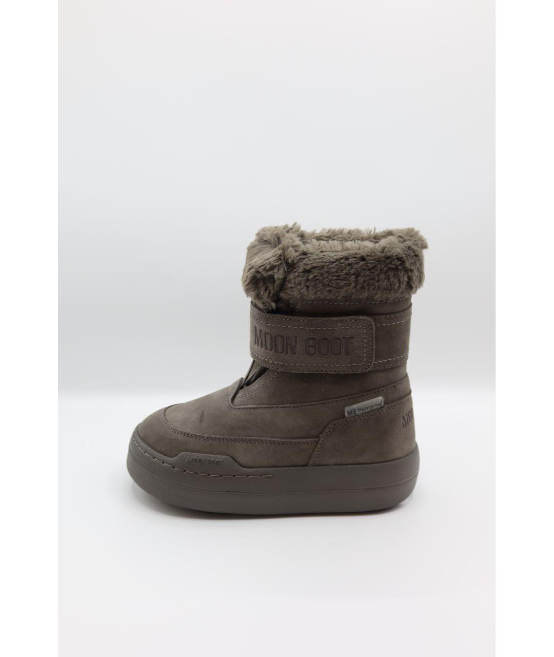 MOON BOOT Серые замшевые ботинки, фото 2