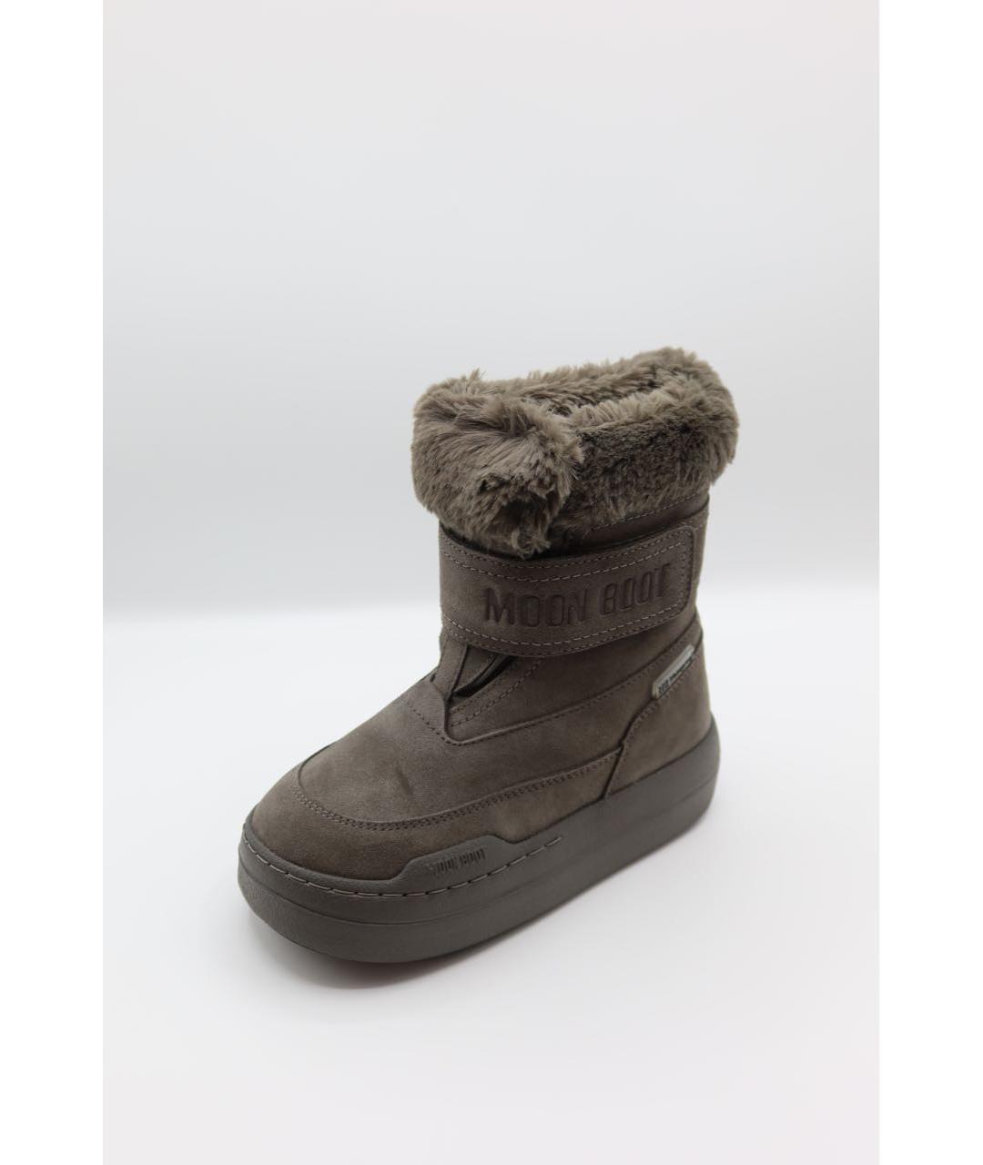 MOON BOOT Серые замшевые ботинки, фото 3