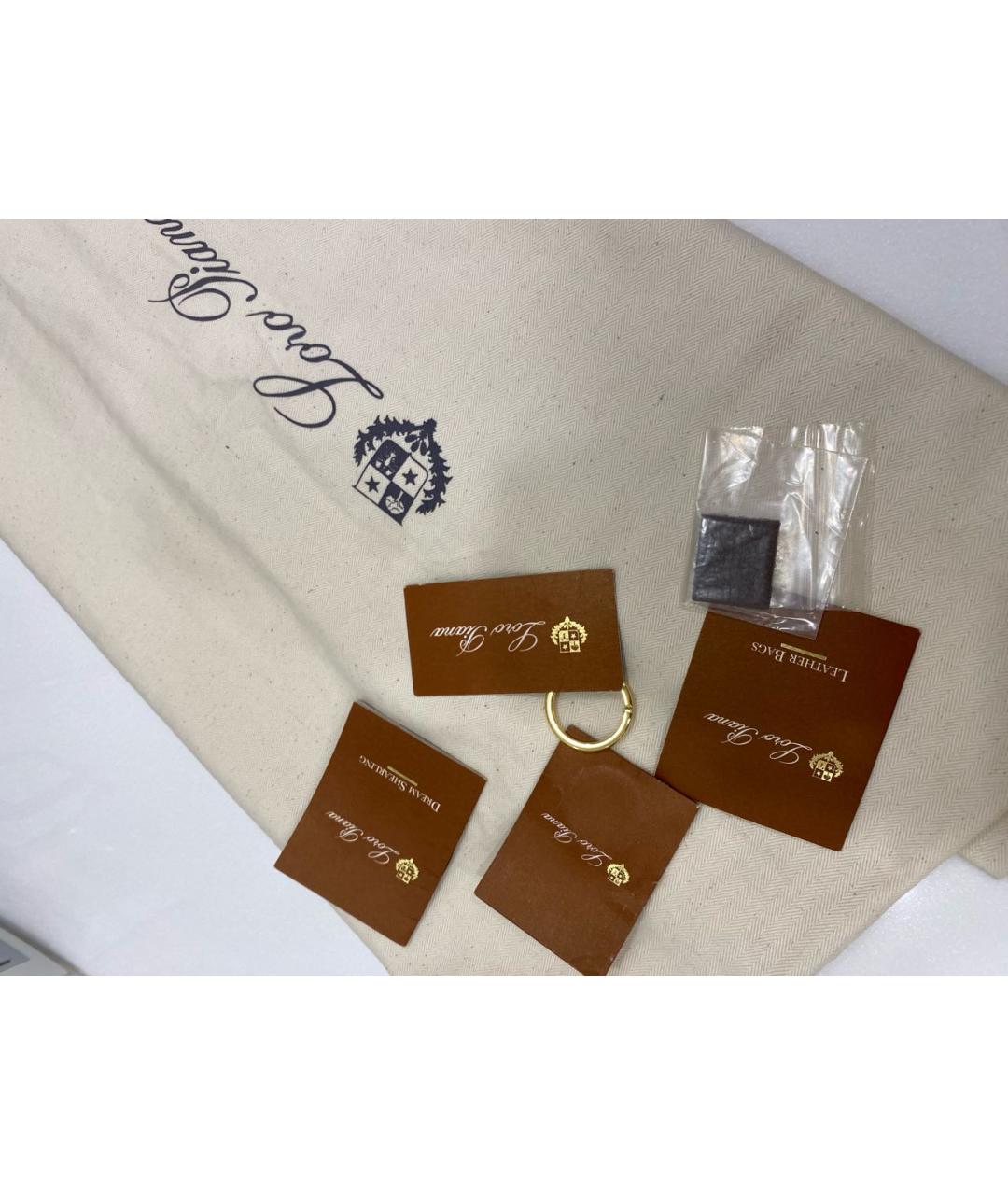 LORO PIANA Бежевая кожаная сумка с короткими ручками, фото 4