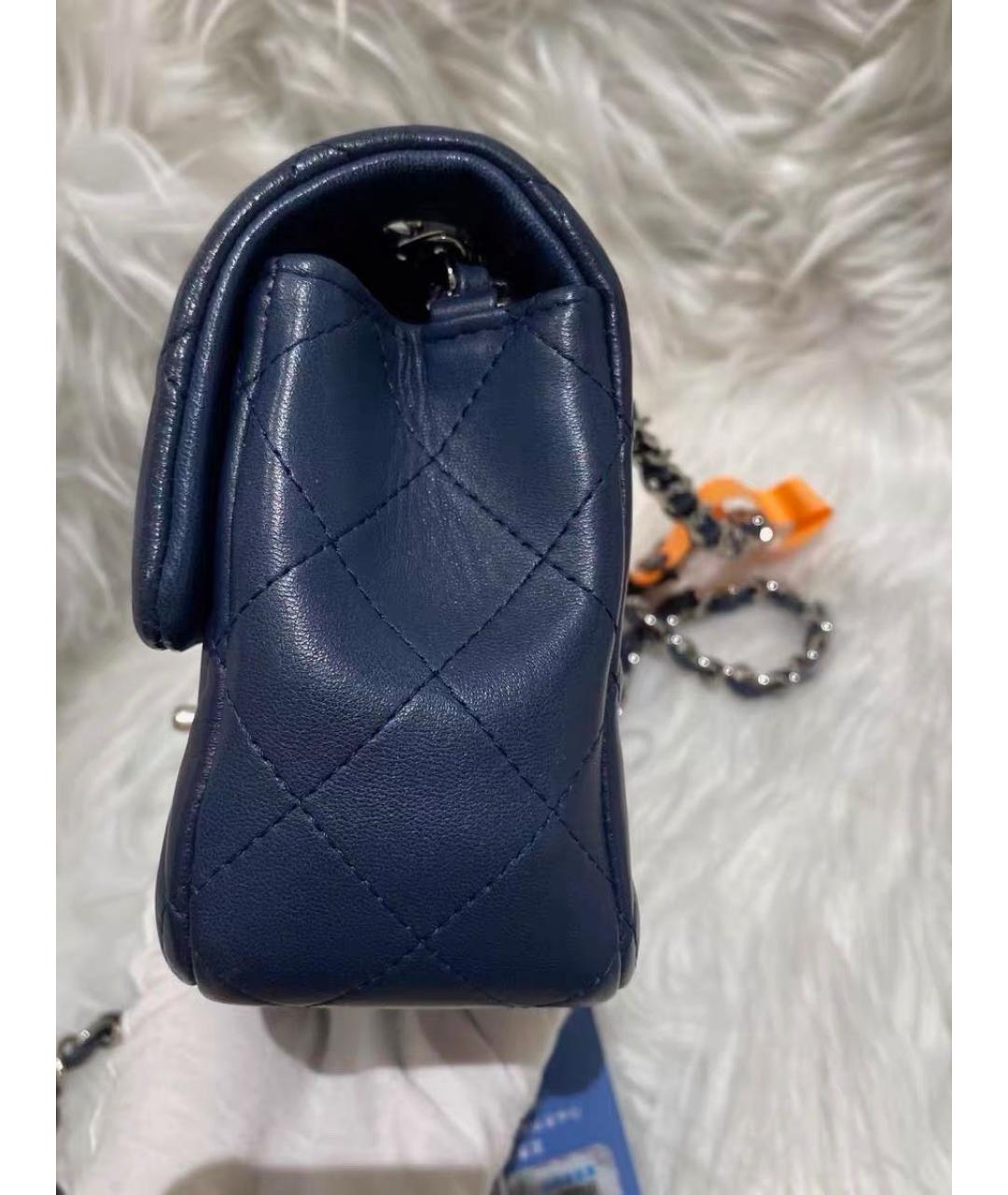 CHANEL Темно-синяя кожаная сумка через плечо, фото 8