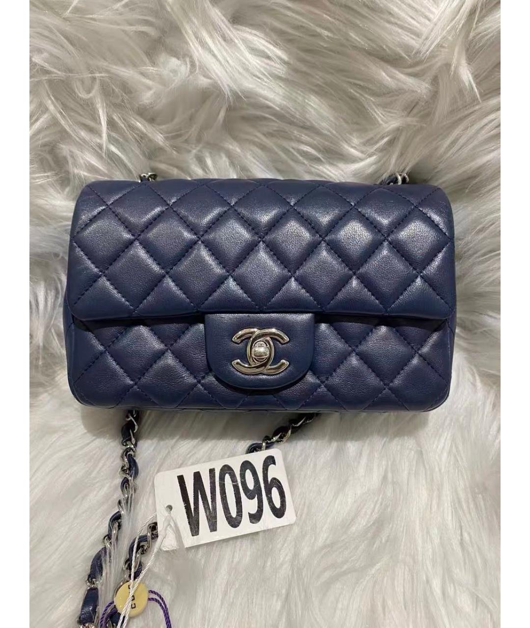 CHANEL Темно-синяя кожаная сумка через плечо, фото 2