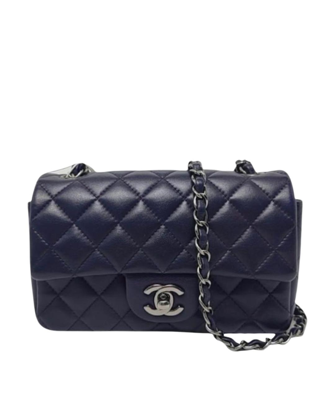 CHANEL Темно-синяя кожаная сумка через плечо, фото 1