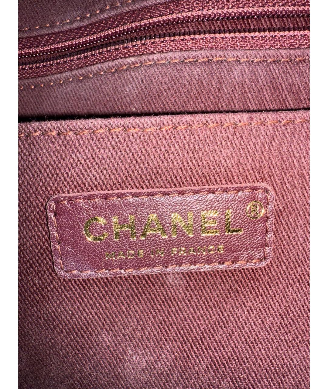 CHANEL Бежевая кожаная сумка с короткими ручками, фото 6