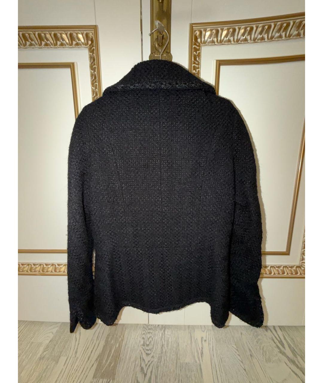 CHANEL Черный твидовый жакет/пиджак, фото 2