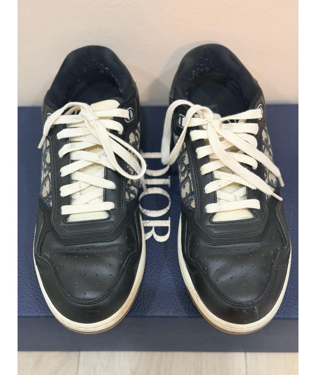 CHRISTIAN DIOR Черные кожаные низкие кроссовки / кеды, фото 2