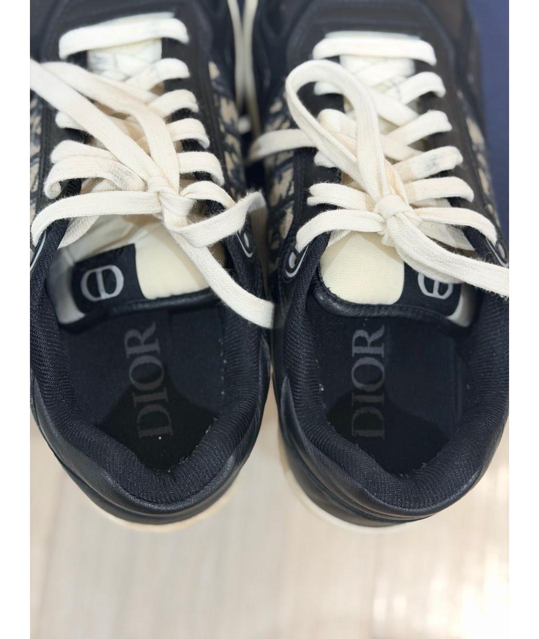 CHRISTIAN DIOR Черные кожаные низкие кроссовки / кеды, фото 3