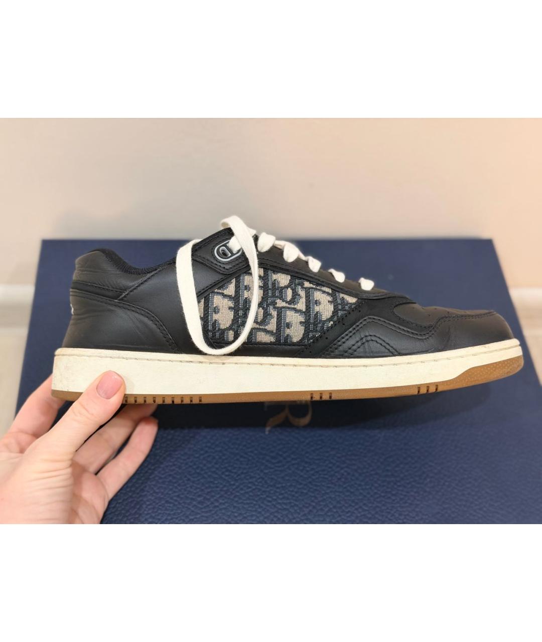 CHRISTIAN DIOR Черные кожаные низкие кроссовки / кеды, фото 7