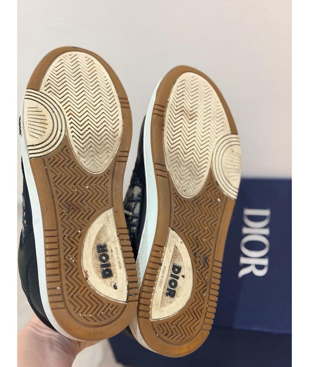 CHRISTIAN DIOR Черные кожаные низкие кроссовки / кеды, фото 5